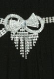 Rhinestone Belt with Bow Design Buckle