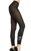 Opaque Leggings w/Glitter Skull on One Leg and Anchor on the Other