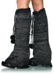 Knee High Leg Warmers with Pom Pom Ties
