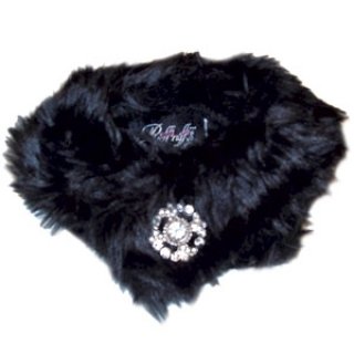 Faux Mink Stole - Black