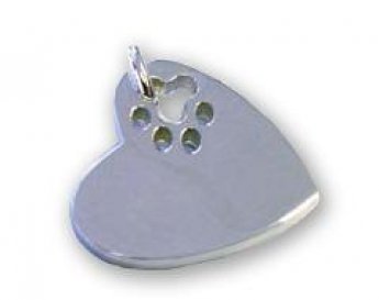 Heart Paw Dog Tag