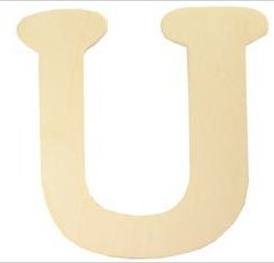 Wood Letter - U