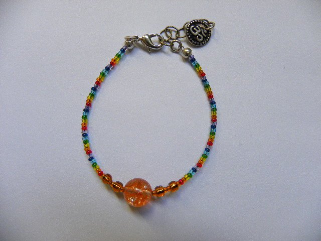 Orange orb creativity energy chakra bracelet