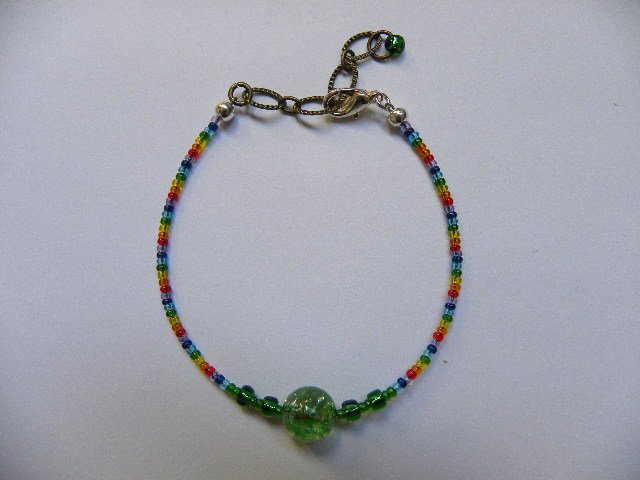 Green orb loving heart energy chakra bracelet
