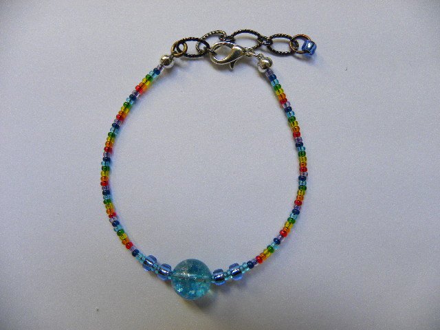 Blue orb throat expression energy chakra bracelet