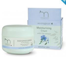 Ecological moisturising cream, with flax extract