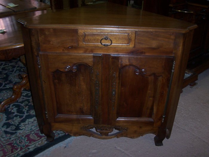 French Antique Walnut Corner Cabinet circa 1920