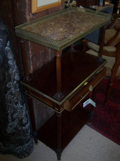 Antique 3 Tiered Mahoghany Louis XVI Style Dessert w/Bronze Trim