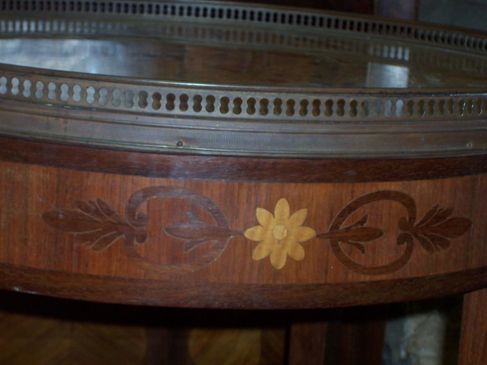 Round Marble Top Table With GalleryFrom EmbassyAntiques
