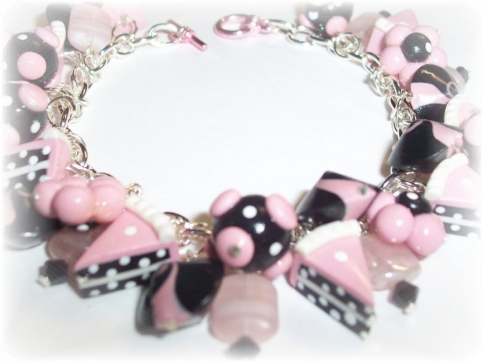 Polymer Clay Retro Chic Birthday Beads Fringe Bracelet