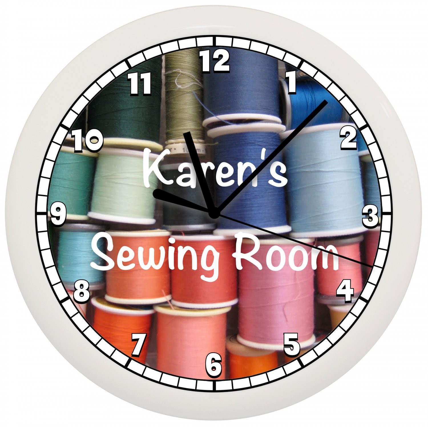 Sewing Wall Clock Art Sewing Room Crafts Decor Thread