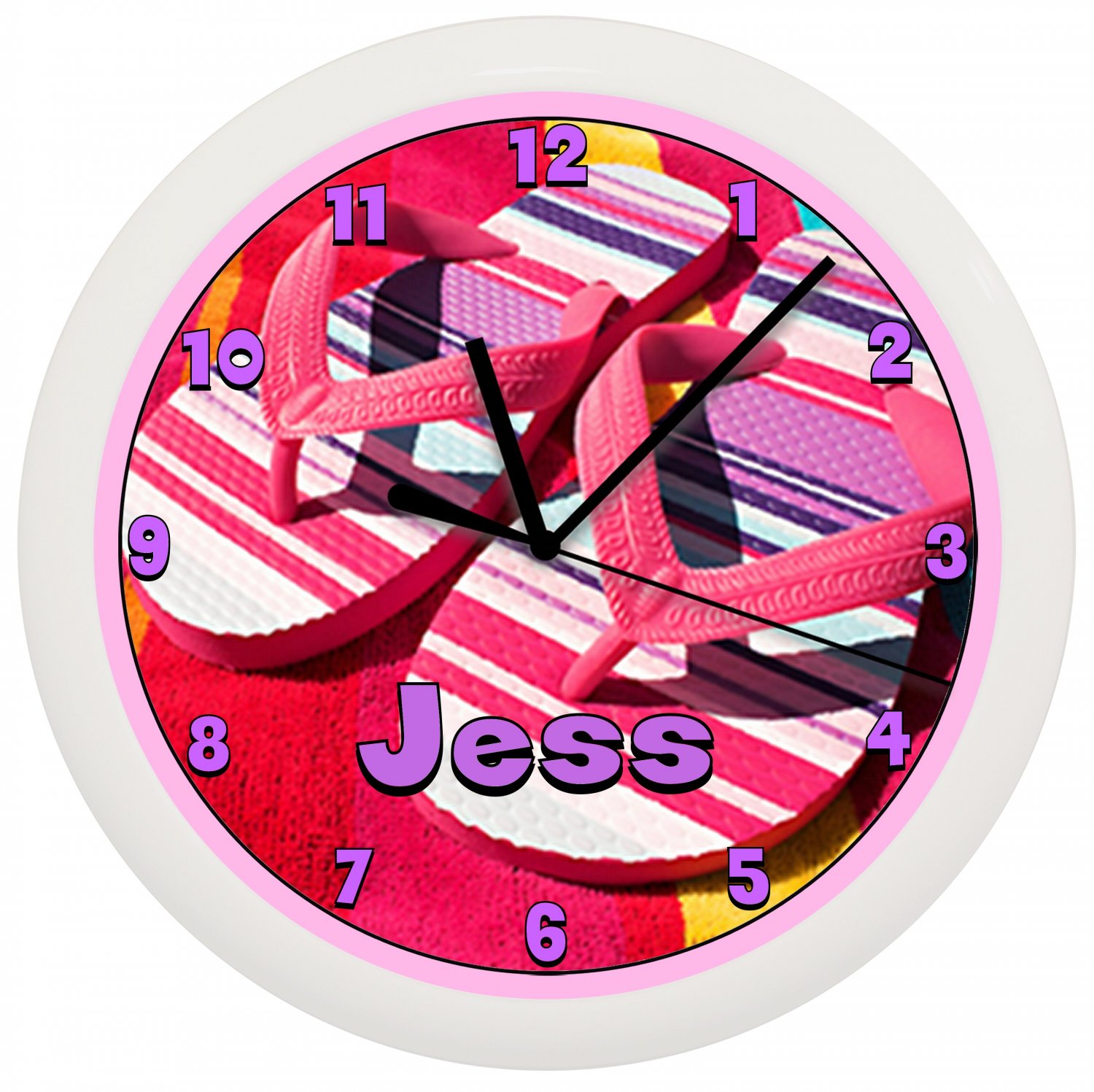 Personalized Flip Flops Wall Clock