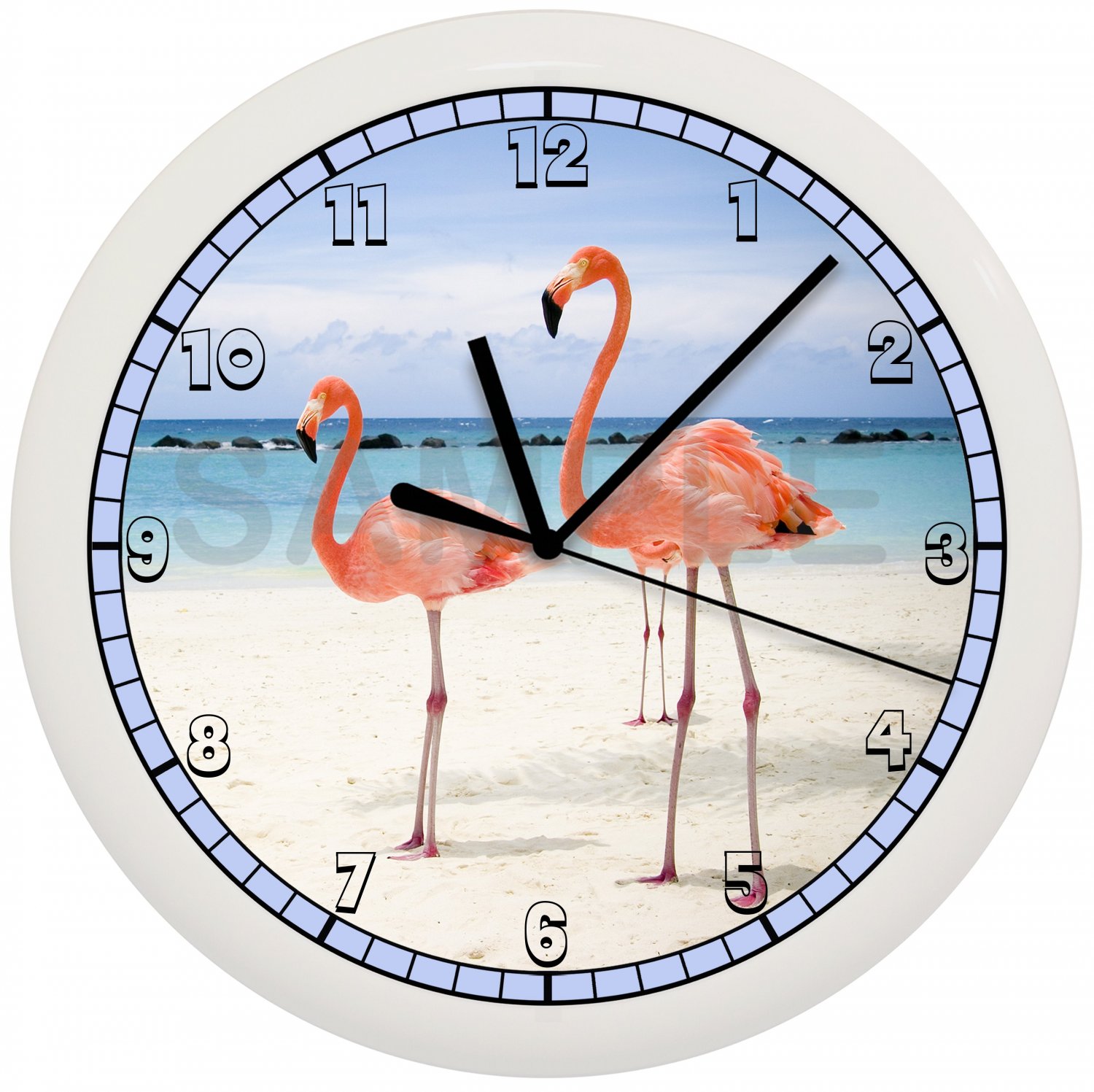 Flamingo Wall Clock Bird Art Decor