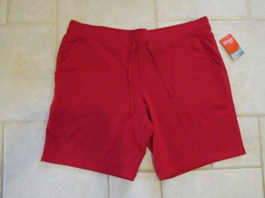 DANSKIN NOW WOMEN'S SIZE XL (16-18) RED SHORTS LOOSE FIT KNIT BERMUDA NEW W/ TAG