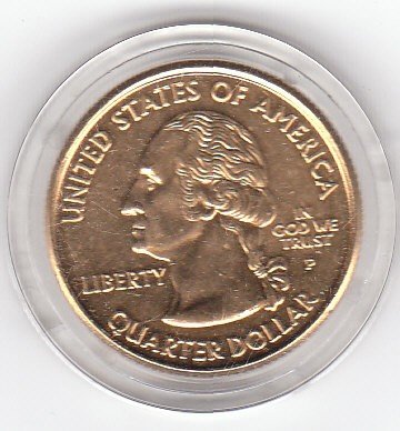 24KT Gold Plated 2000 Massachusetts State Quarter
