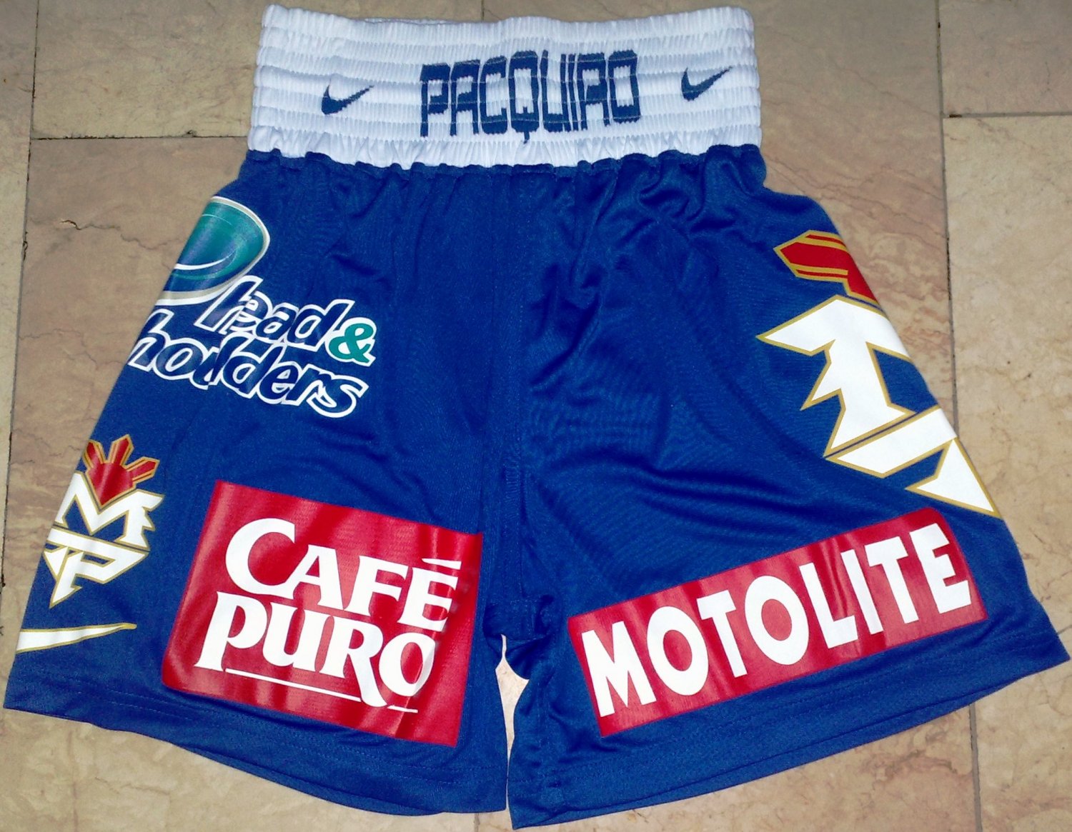 MANNY PACQUIAO Boxing Trunks vs. MOSLEY sz M New