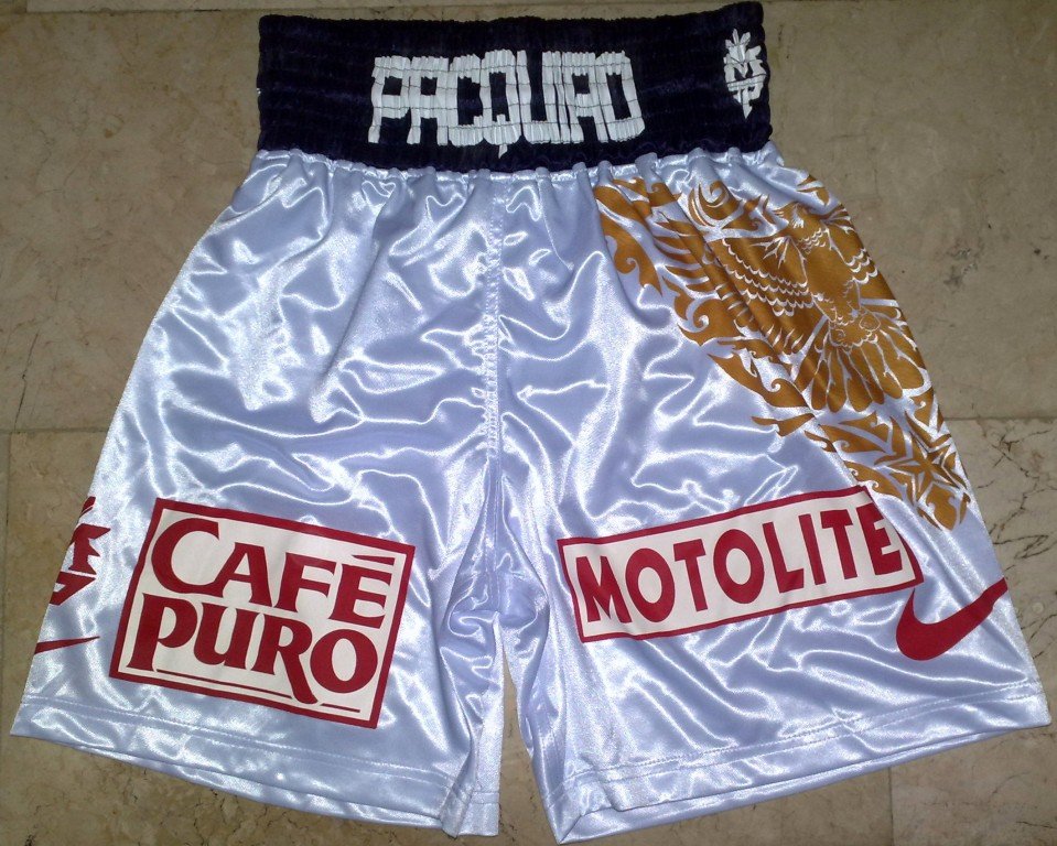 MANNY PACQUIAO Boxing Trunks vs. HATTON sz L New