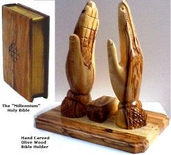 Hand carved Olive Wood Bible holder