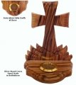 Olive Wood Crucifix Wih Holy Earth On Base