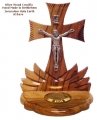 Olive Wood Crucifix Wih Holy Earh On Base