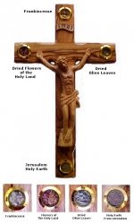 Olive Wood Crucifix With Essence Of The Holy Land