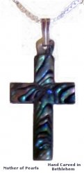 Multi- Color Mother Of Pearls Cross Necklace
