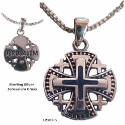 Ornate Jerusalem Cross and Blue Lapis Necklace