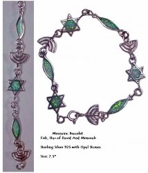 Messianic Bracelet Silver and Opals