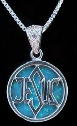 Jesus and Star of David with Opal Necklace