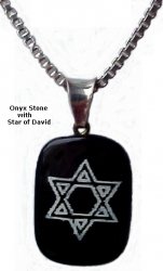 Onyx Necklace with Star of David