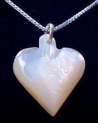 Moher of Pearl Heart Necklace