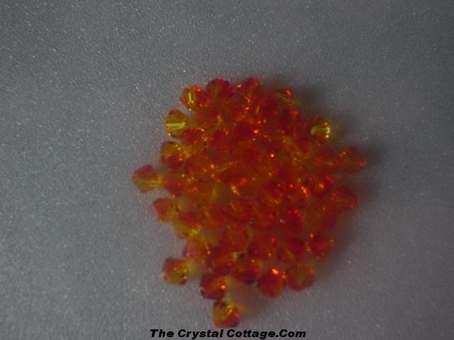 (20) Swarovski 4mm Bicone Crystal Beads~ Fire Opal~
