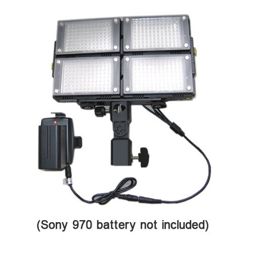 HDV-Z96(4pcs) 5600K LED Video Lights for DV Camcorder Lighting + Support Stand + Sony adapter