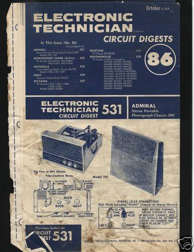 Electronic Circuit Digest Oct.1959 Sony Sylvania True++