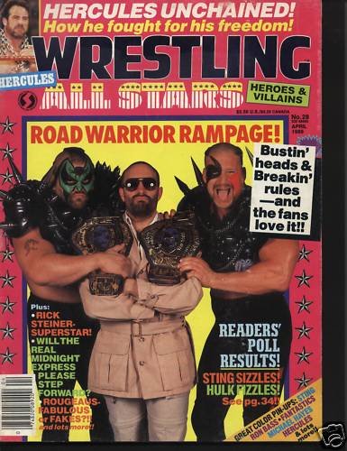 Wresling All Stars Magazine April 1989 Hercules & More