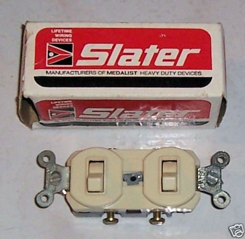 Slater Double Single Pole Switch 15amp 125volt Ivory