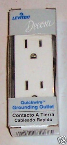 Leviton Decora Quickwire Grounding Outlet white 15a 125