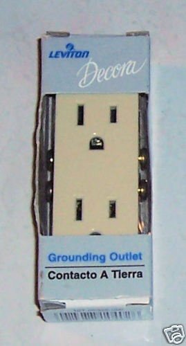 Leviton Decora Grounding Outlet Ivory 15 amp 125 volt