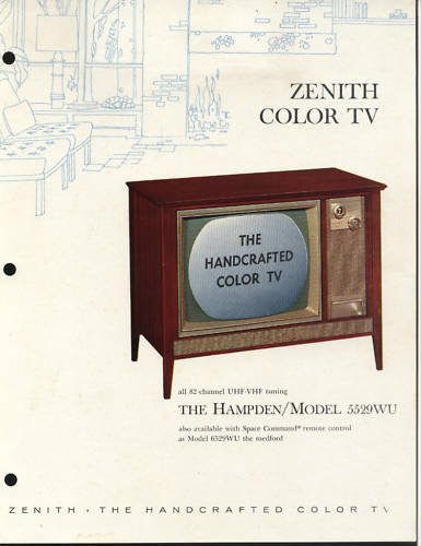 Vintage 1965 Zenith Color TV advertisement Model 5529WU