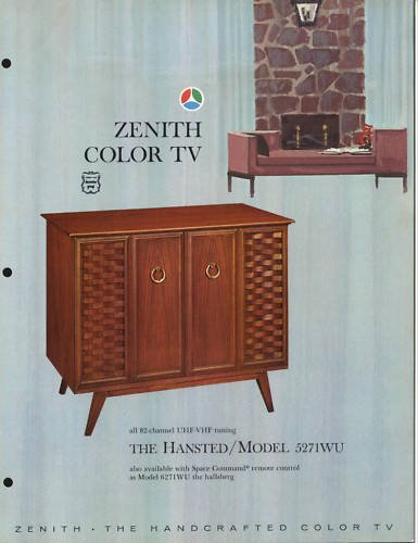 Vintage 1965 Zenith Color TV advertisement Model 5271WU