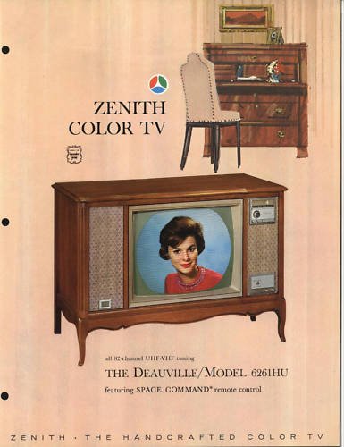 Vintage 1965 Zenith Color TV advertisement Model 6261HU