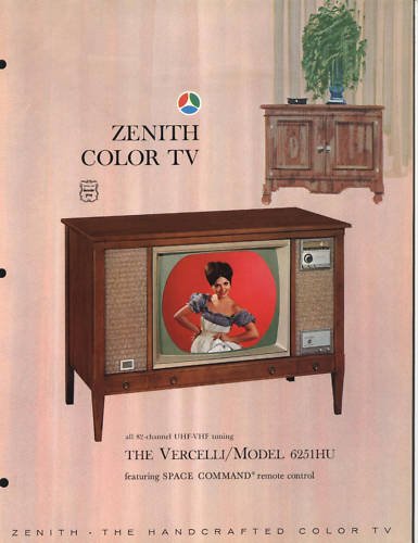 Vintage 1965 Zenith Color TV advertisement Model 6251HU