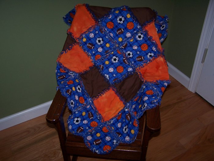 Scalloped Baby Boy Rag Quilt