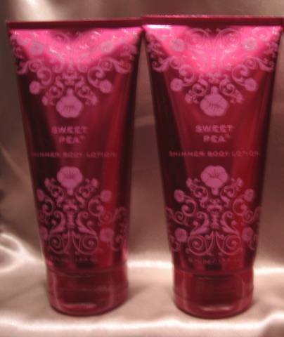 Bath & Body Works SWEET PEA SHIMMER LOTION x 2
