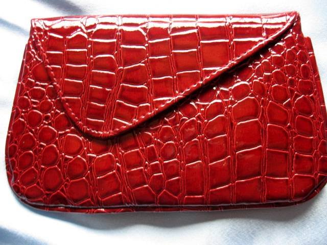 Bare Escentuals Minerals FAUX CROC RUBY Clutch Bag Purse