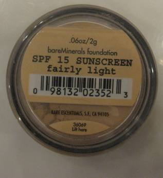 Bare Escentuals Bare Minerals Foundation in Fairly Light with Sifter 2g