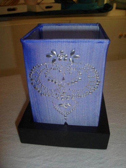 Plain silk lantern in blue