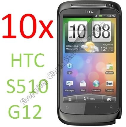 10pcs Clear Screen Protectors Film For HTC Desire S S510 G12(Not For HTC Desire G7)