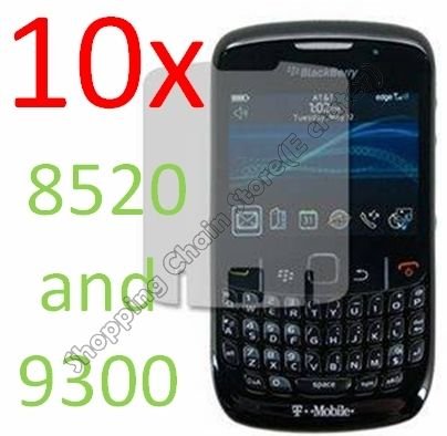 10pcs Screen Film Cover Protector for Blackberry 8520 and 9300 Curve