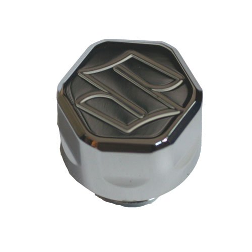 SUZUKI CHROME OIL CAP WITH ENGRAVED "S"